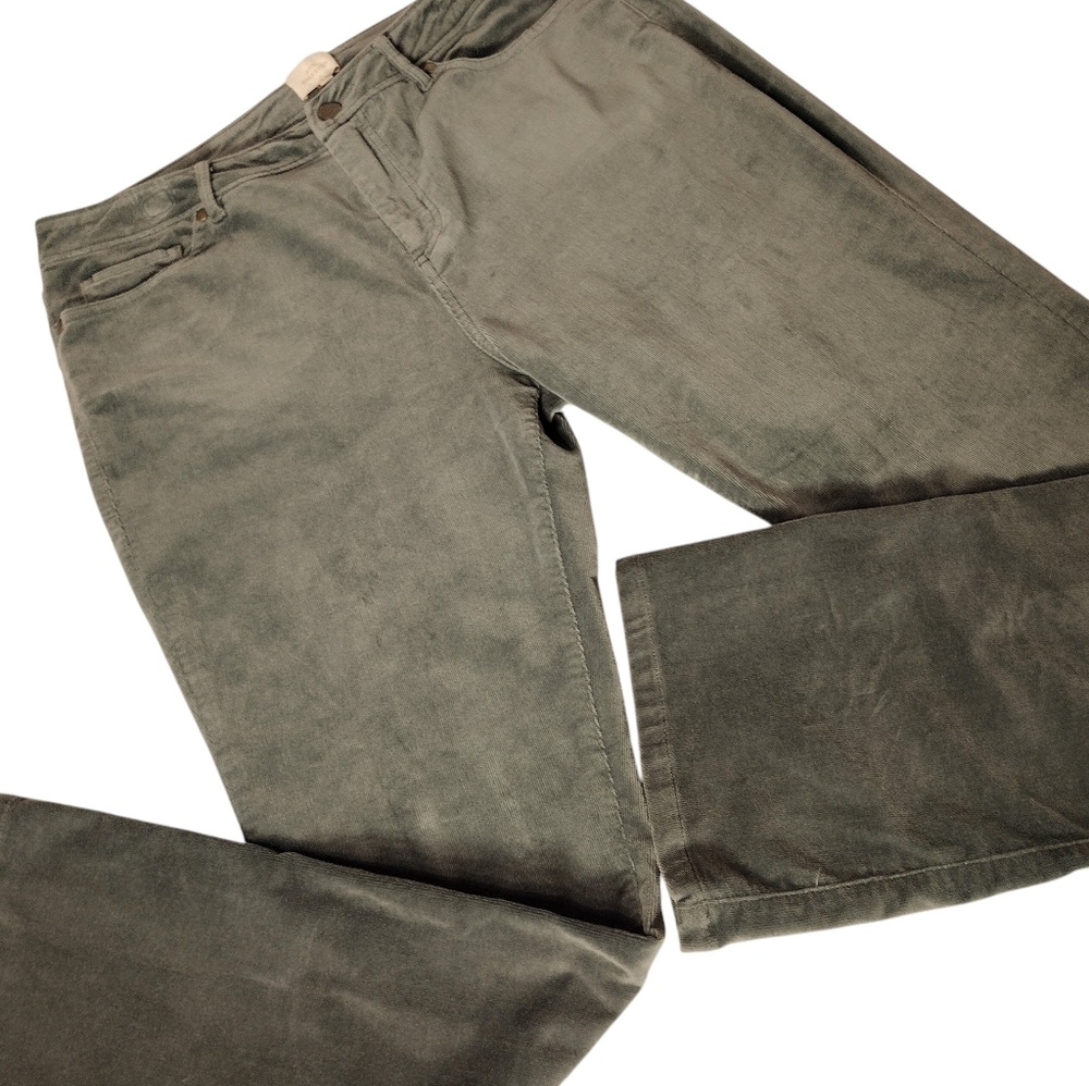 Ann Mashburn Olive Green Cord Velvet Jeans Pants 30 Waist